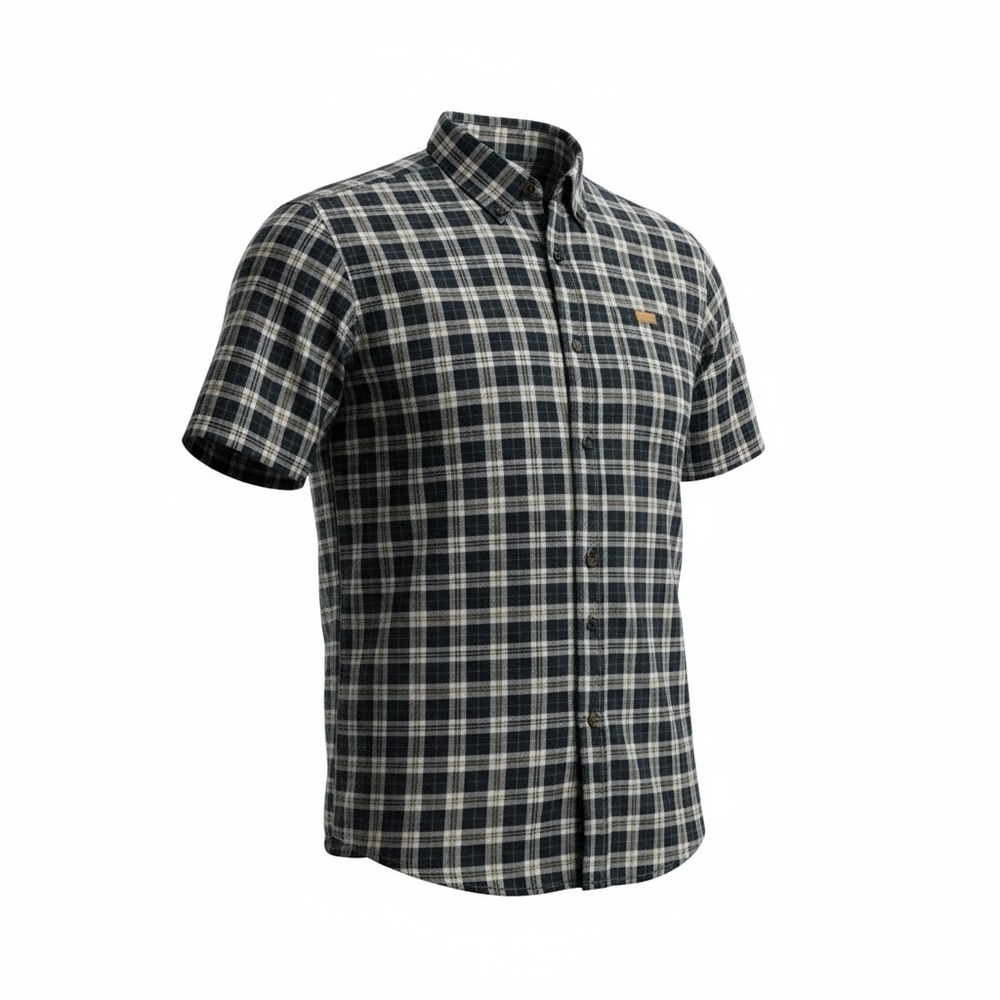 Carhartt Mens Navy Blue Plaid Short Sleeve Button Down Shirt S163NVY Large